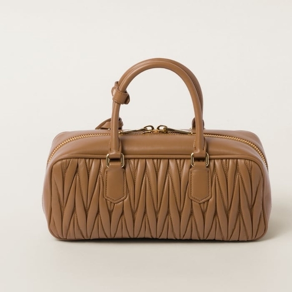 Miu Miu Arcadi Matelasse Bag Camel - Picture 3 of 5